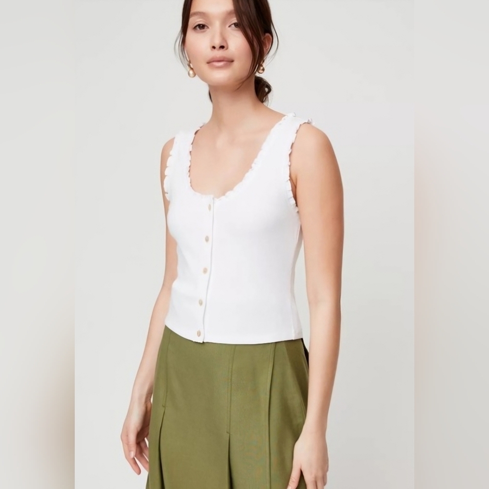 Wilfred Sloane Ruffled Tank Top In Yellow L - Picture 15 of 16